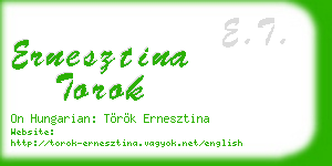 ernesztina torok business card